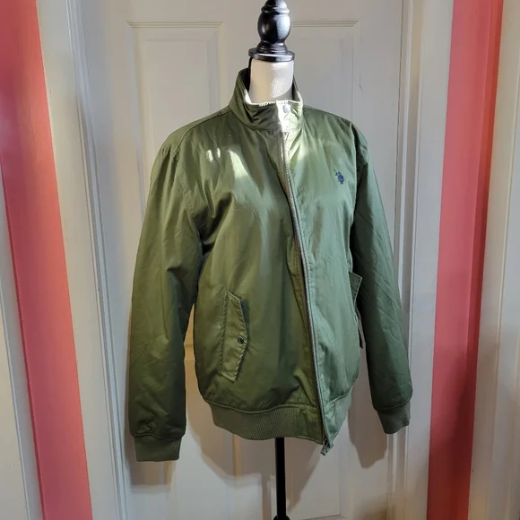 NWT Brand New U.S. Polo Assn. Dark Forest Green Jacket, Med. Unisex - Picture 1 of 15